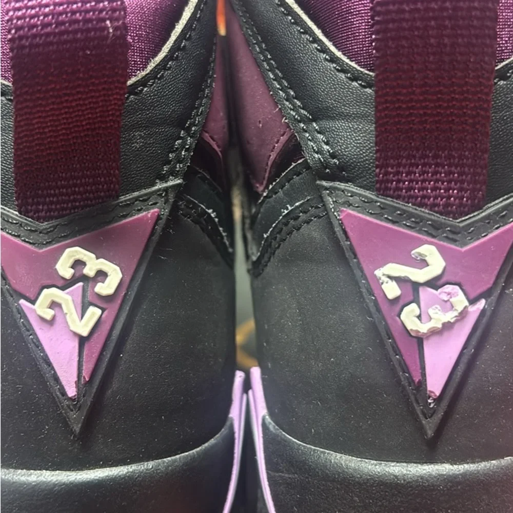 Jordan Retro 7 Black & Purple Girls Basketball Shoes
